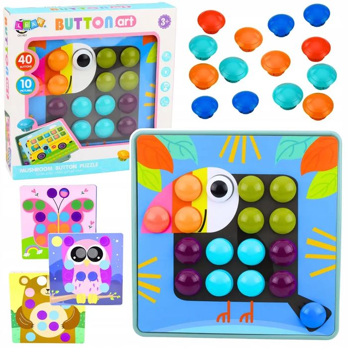 Kreatywne Puzzle Geometryczne Mozaika Układanka Edukacyjna Grzybki 53 El.. Lean Toys