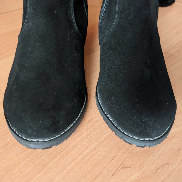 Высокие ботфорты замша