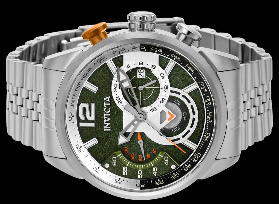 Годинник Invicta Aviator 39664 46 mm. 100 MT. Chronograph Green