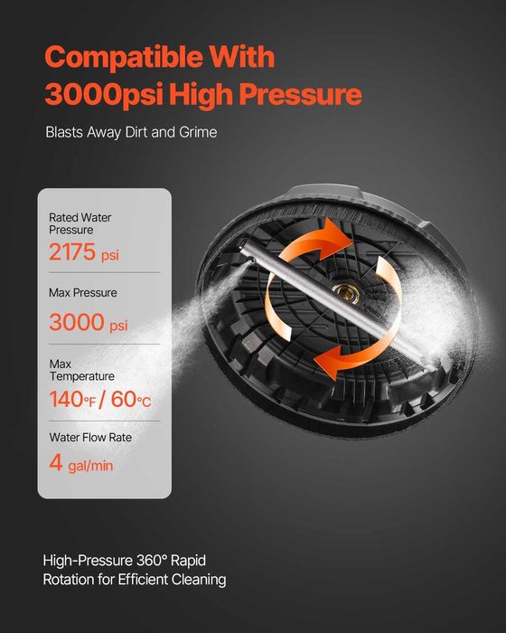 MYJKA wysokociśnieniowa VEVOR do czyszczenia powierzchni 385 mm