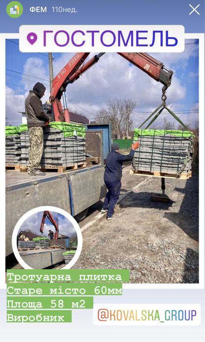 Тротуарна плитка Ковальська, бордюр парковий, ФЕМ,бордюры ФЭМ: 170 грн ...