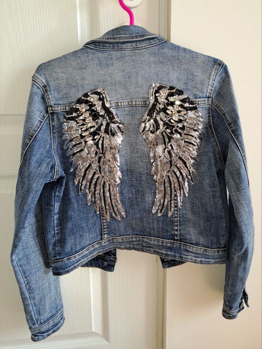 Bluza damska dzinsowa ze skrzydłami na plecach