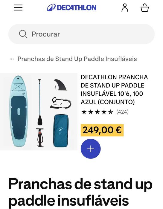 Paddle e colete (pessoas ate 120kgs) 200€