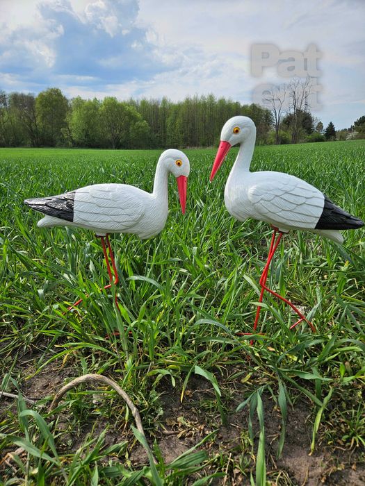 Figurki bocian bociek do ogrodu dekoracja działka ozdoba 2 szt.