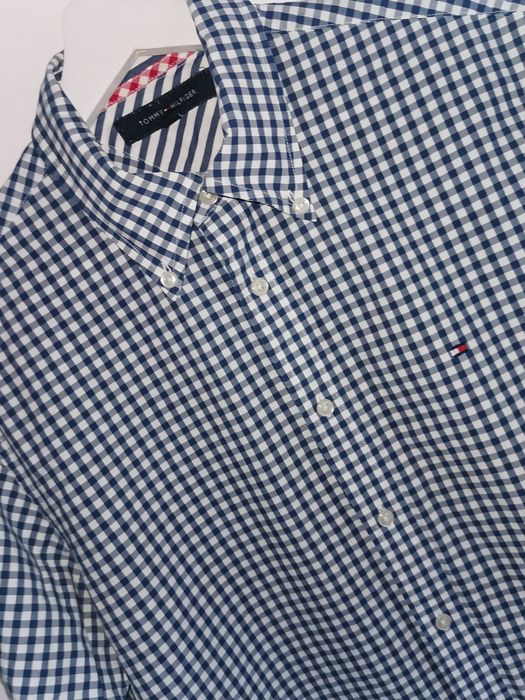 Tommy Hilfiger koszula męska w kratkę logowana bawełna M