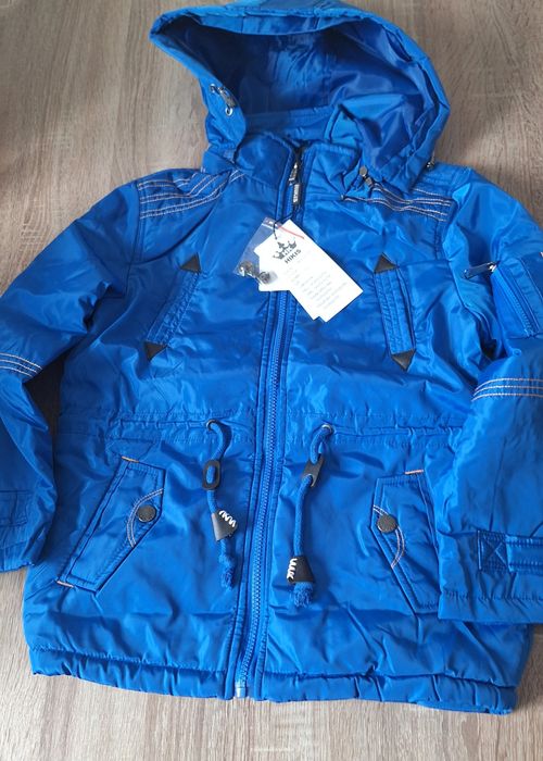 Kurtka niebieska parka 122/128