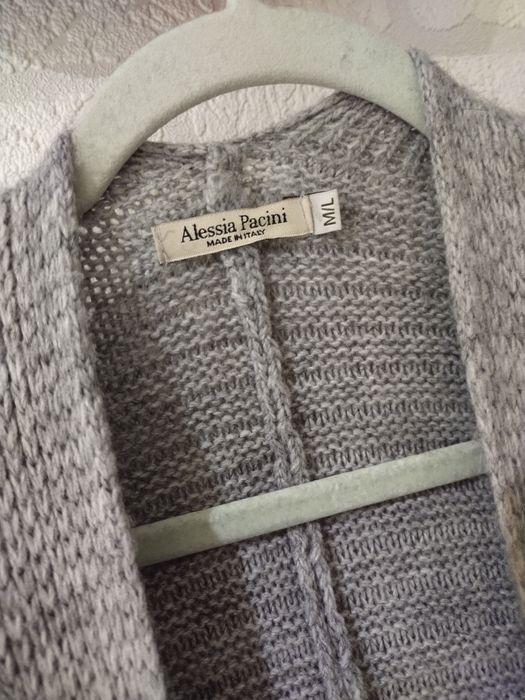 Ciepły sweter narzutka kardigan  oversize S M L XL Wełna Alpaka
