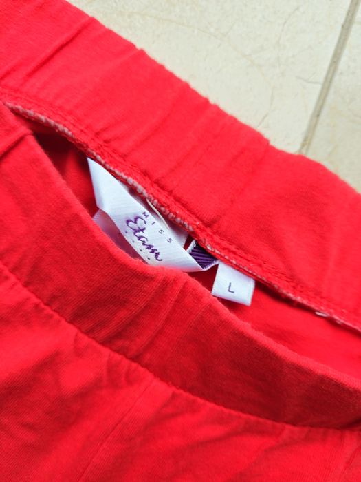 Czerwone bawełniane legginsy rozmiar L
