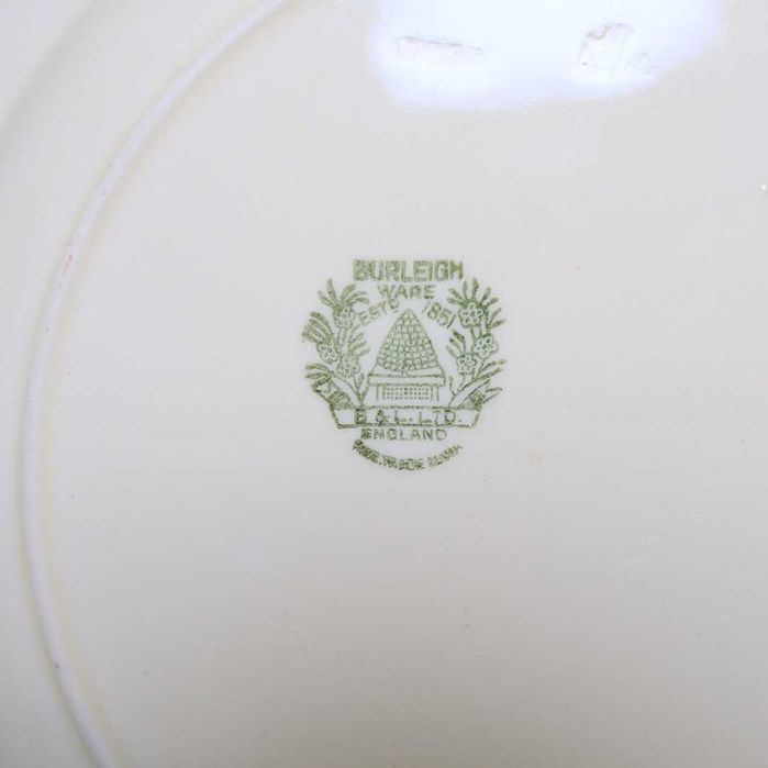 Pratos ingleses antigos em porcelana Burleigh Ware