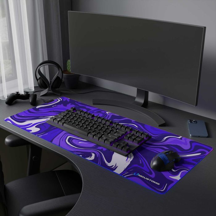 Mousepad XXL LED ( Roxo/Branco ) ( 90cm x 40 cm )