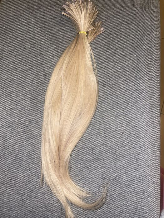 Włosy jasny blond do przedłużania keratyna 40-45 cm
