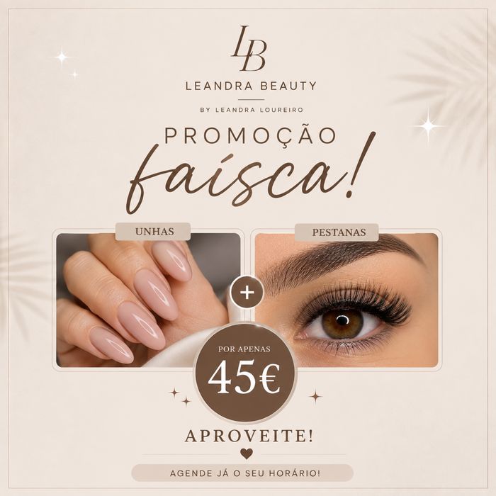 Promocao Faisca! Pestanas+ unhas 45€