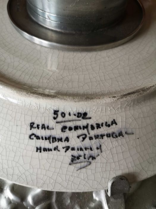 fruteira em porcelana e estanho