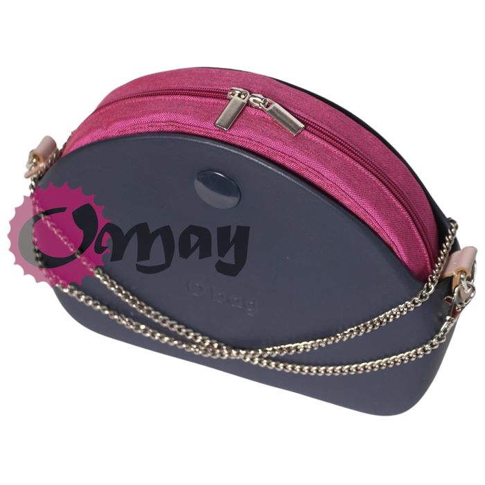 Różowy organizer do OBAG MOON LIGHT len róż brokat 2 kieszenie OMAY