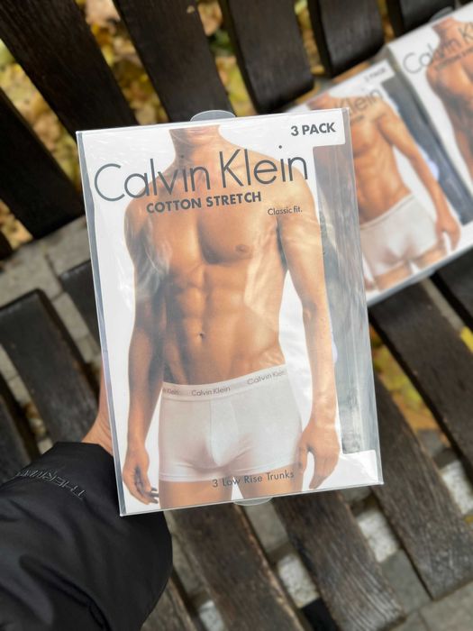 ОРИГінал труси боксери Calvin Klein набір 3 шт чорні, білі, сірі M, L