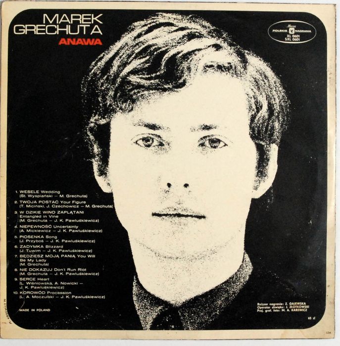 Marek Grechuta Anawa (SXL 0601) 1970r.