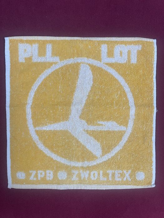 Polskie Linie Lotnicze Lot Stary Ręcznik Reklamowy z Prl