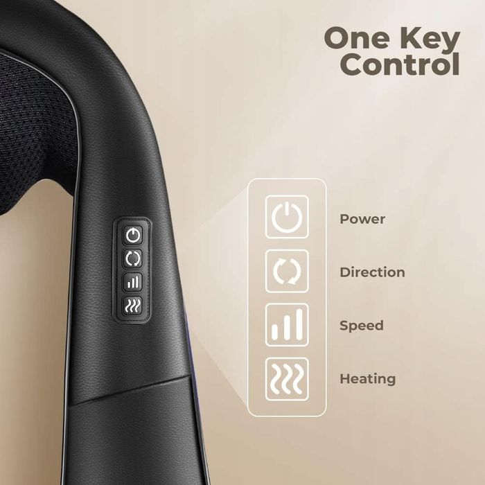 Masażer Shiatsu Szyi Pleców Karku Ogrzewanie 8 Kul 230/12V