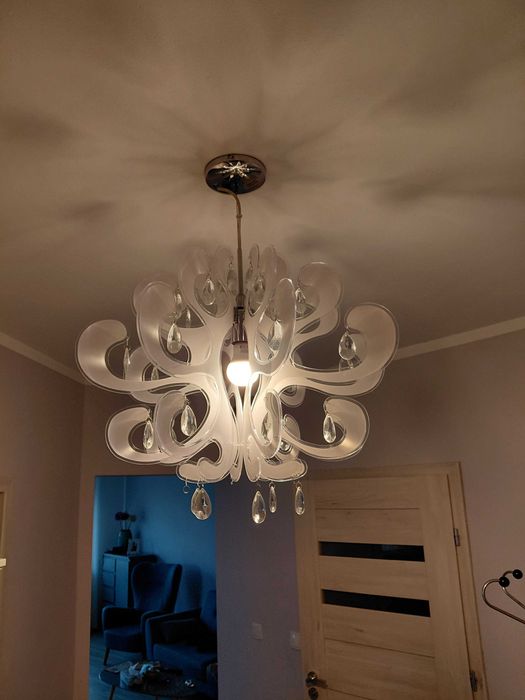 Lampa żyrandol italux z kryształkami plus plafon