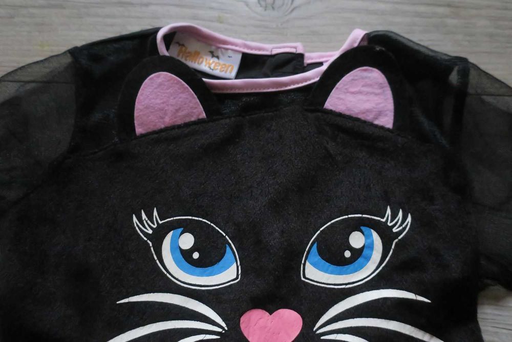 Strój karnawałowy kotka rozm 92-104, 2-4 lata kotek