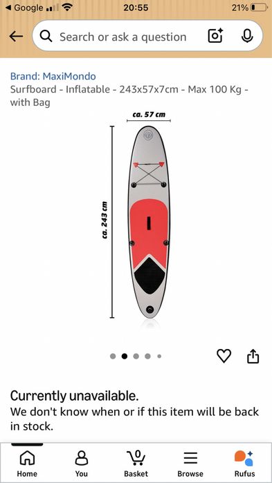 Prancha surf insuflavel