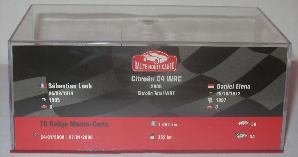 Altaya/Ixo - Citroën C4 WRC -Vencedor Monte Carlo 2008- Sébastien Loeb