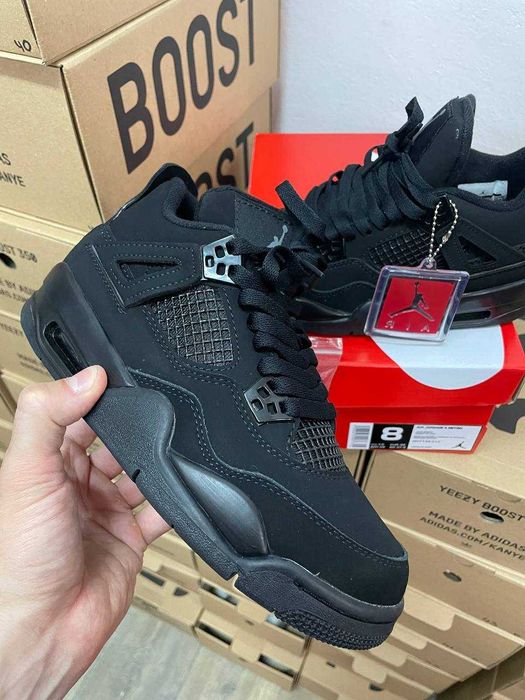 Мужские кроссовки Nike Air Jordan 4 Retro Black Cat. Размеры 40-45