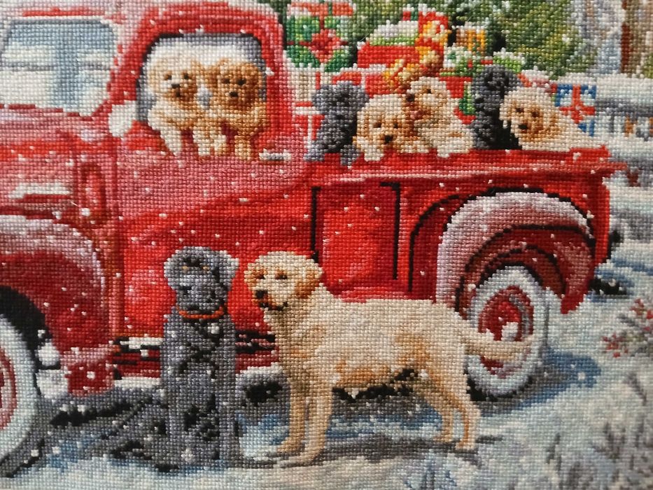 Вишита картина хрестиком "Різдвяна доставка"