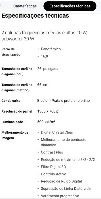 Televisor plano e panorâmico 26PFL5322/12
26PFL5322/12
