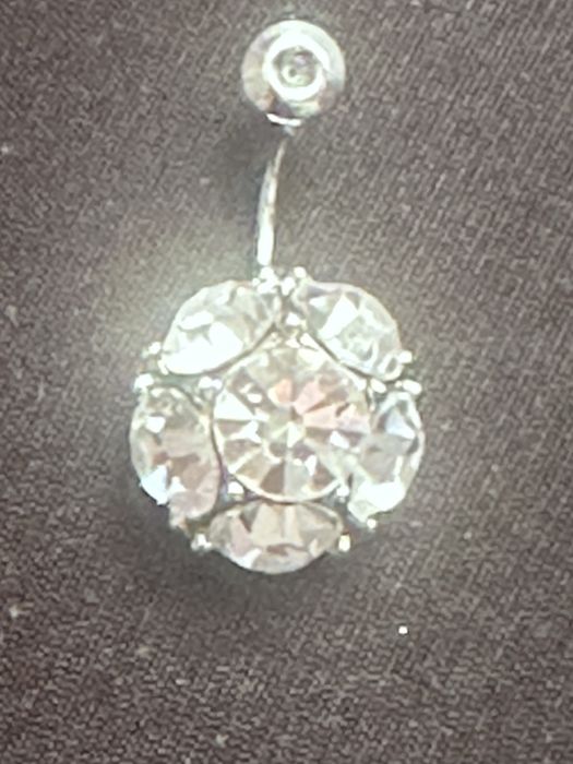 Серьги серебро 925 с камнем сваровски