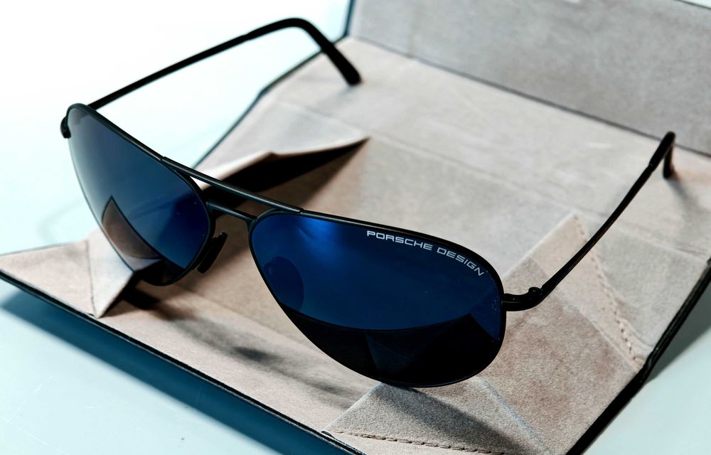 Okulary przeciwsłoneczne z polaryzacją Porsche Design P8508 Aviator Blue UV-3 Etui Certyfikat Oryginalne