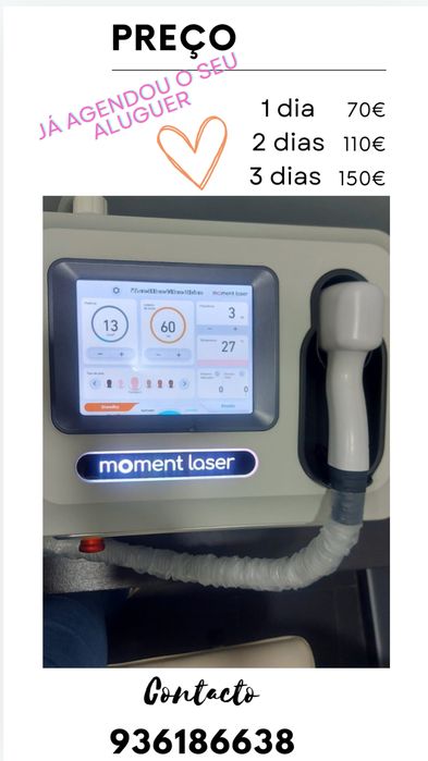 Aluguer maquina depilacao laser diodo 4 ondas