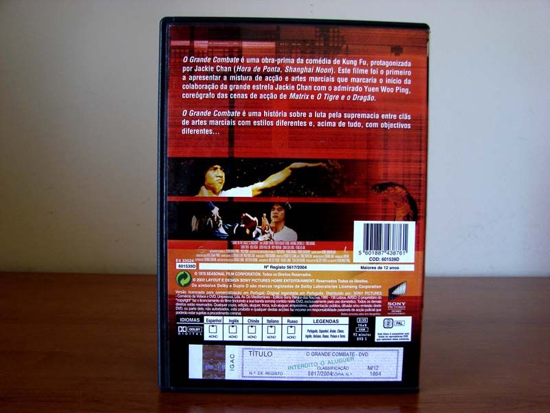 Filme em DVD de 1978 com Jackie Chan