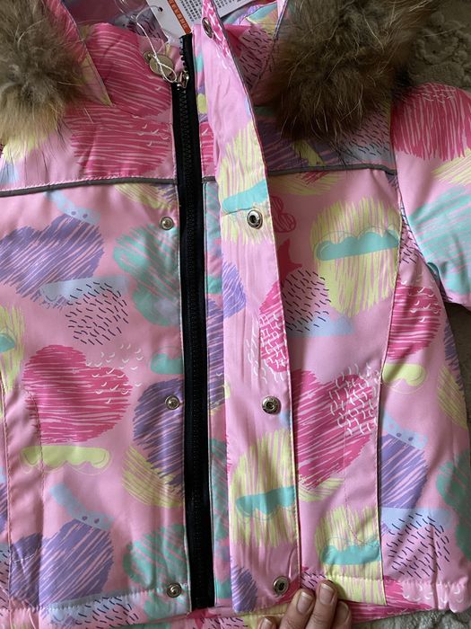 Дитячий/зимовий/зимний/комбінезон/пух/на/дівчинку/девочку 90-120