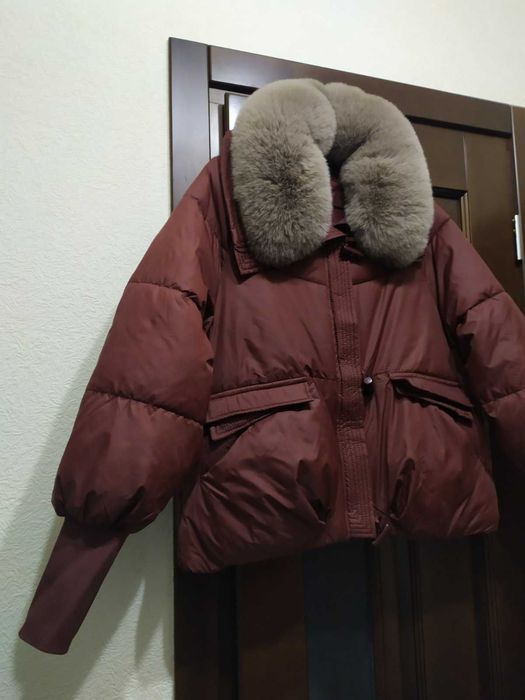 Куртка жіноча бордо воротнік відстібається