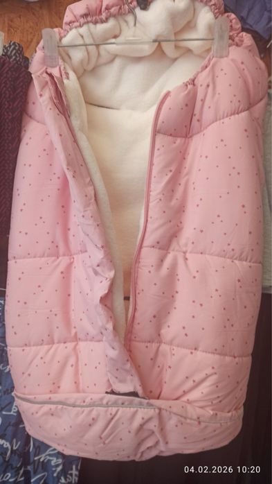 Теплий конверт в люльку, в коляску для новонародженого