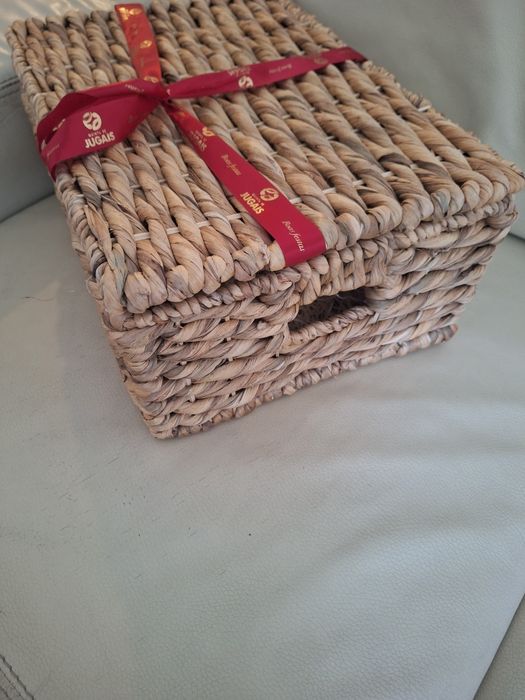 Cesta de Palha Trançada