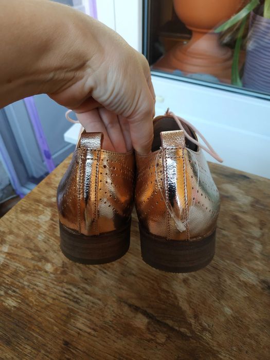 Весільні жіночі золоті туфлі-ефектні і стильні Dune London 39 рр 25 см