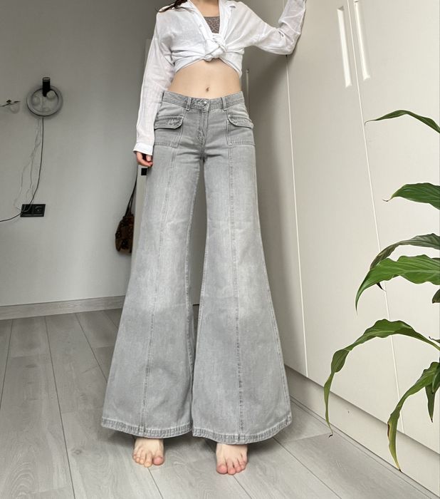 Джинсы низкая средняя широкие талия винтаж клеш flared bootcut 36 38