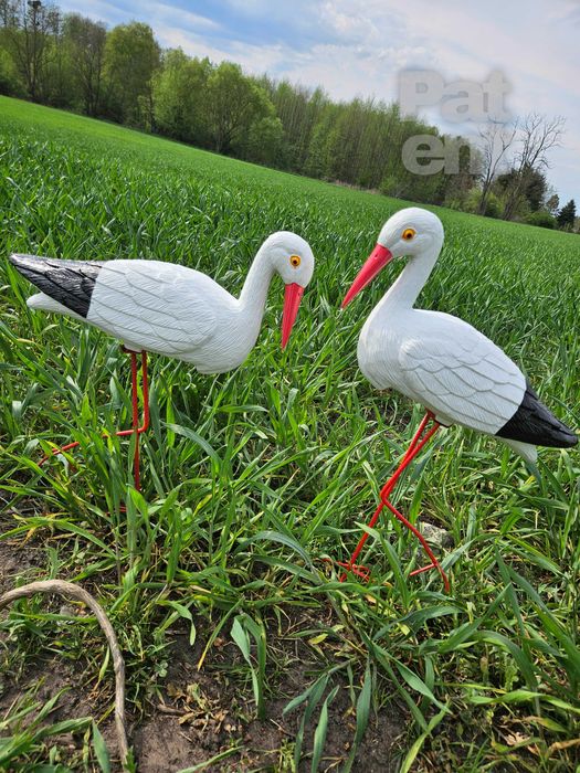 Figurki bocian bociek do ogrodu dekoracja działka ozdoba 2 szt.