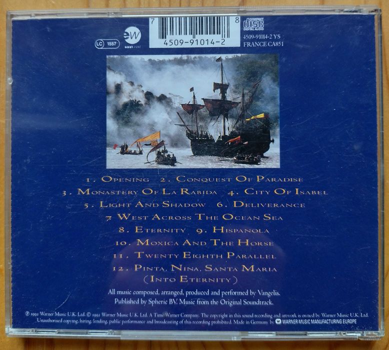 Soundtrack - 1492 – Conquest Of Paradise - Vangelis - 1992 - CD