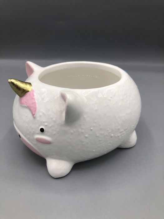 Urocza donniczka/osłonka jednorożec ceramiczny