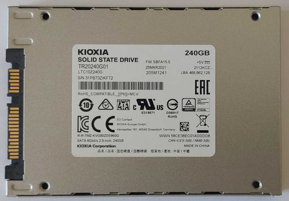 240GB SSD Disk - KIOXIA (Used)513870936230471681