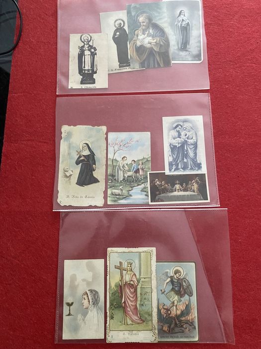 Lote de Antigos Registos de Santos protetores
