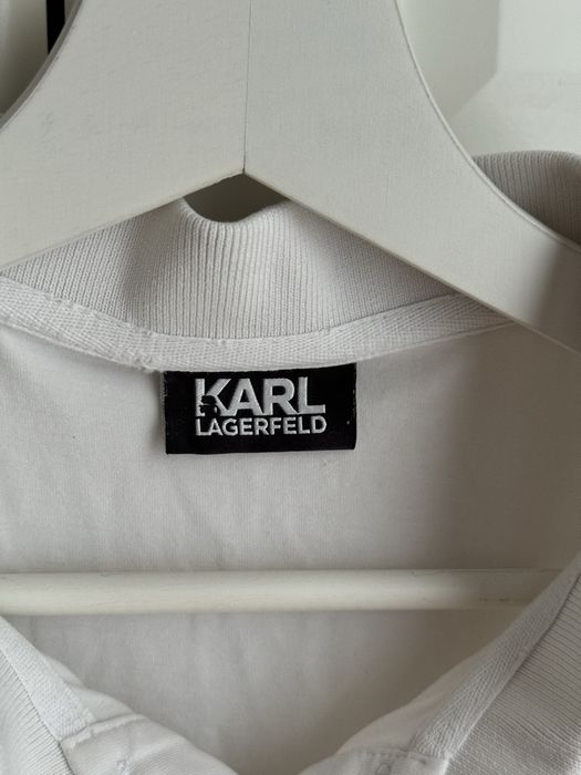 Biały t-shirt polo Karl Lagerfeld