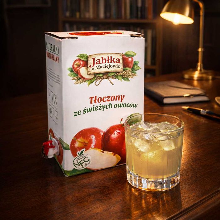 Sok jabłkowy NFC 5 litrów + karton