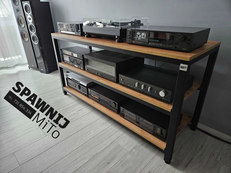 Szafka Hi-Fi na Wymiar RTV Stolik Audio Loft Stal Polska produkcja