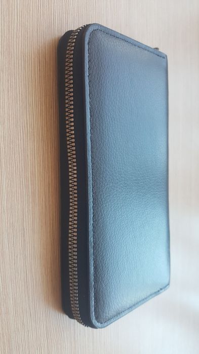 Portfel długi czarny kieszonki suwak duży