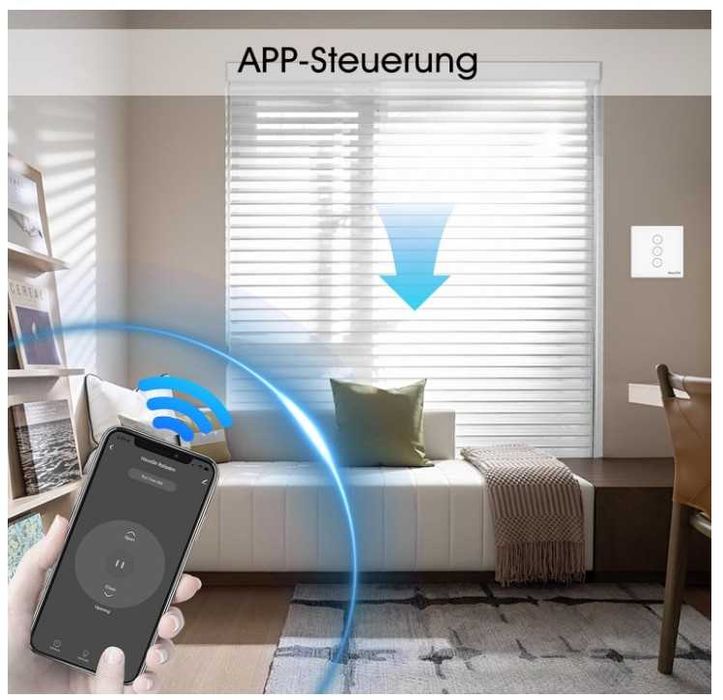 Dotykowy, szklany sterownik rolet Wifi HEUXGIR