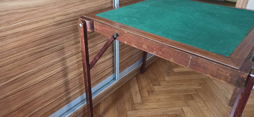 Polski zabytkowy stół bilardowy do grania w karty